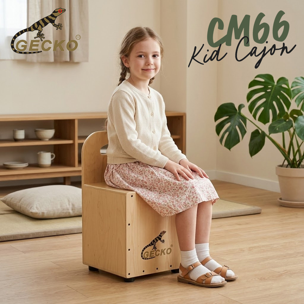 คาฮองเด็ก คาฮอง คาฮอน Gecko CM66 Mini Kid Cajon Drum with Back Rest 29x27.5x32cm Birch + แถมฟรีกระเป