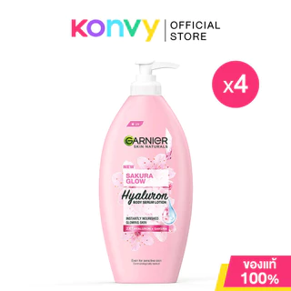 Garnier Body Lotion การ์นิเย่ เซรั่มมิลค์บำรุงผิวกาย [400ml x 4pcs] (Sakura Glow/Bright Complete)