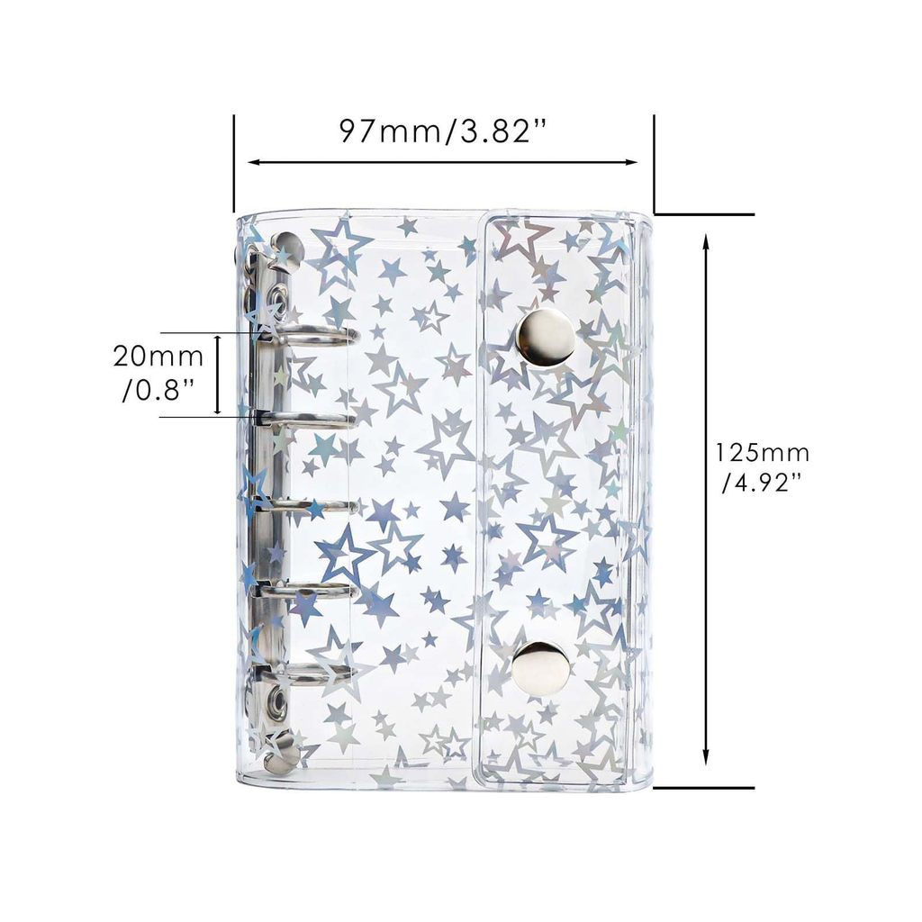 A6A7A8 Binder M5 Star Case คู่มือการเดินทางกันน้ํา Notepad โน้ตบุ๊ค PVC กรณีโปร่งใส QP0N