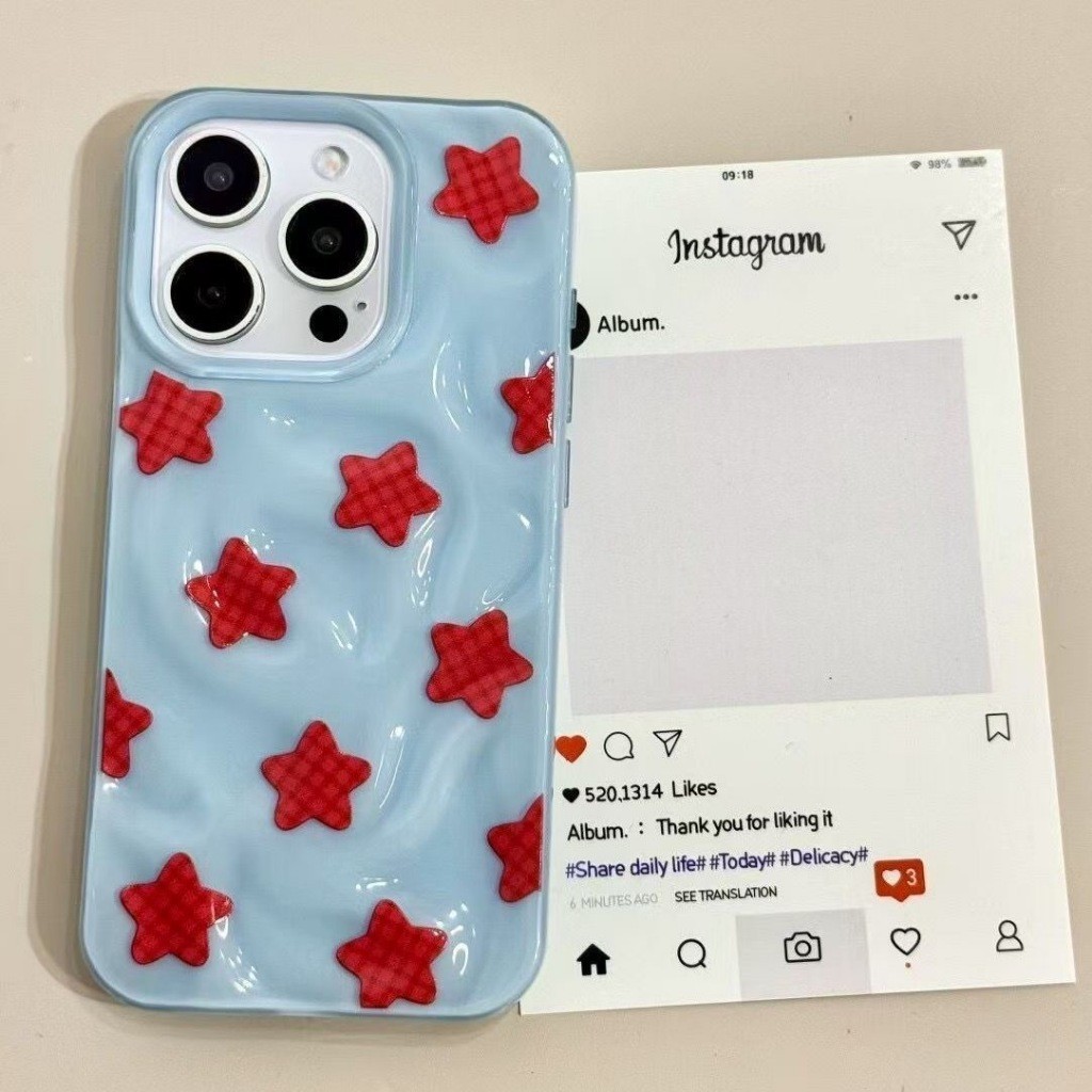 ✨【INS STAR CASE】เคสไอโฟน เคส iPhone 17 Pro Max 16 15 14 Plus 13 12 11 Pro X XS 8 7🌟 ลายอุกกาบาต + ดาวสไตล์INS สดใสไม่ซ้ำ