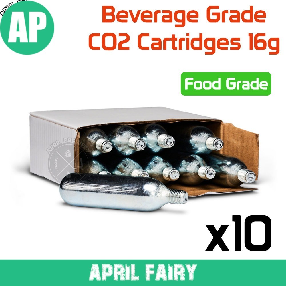 หลอด CO2 Cartridge 16g / Bulbs เกรดอาหาร Mini Co2 Beverage Grade คาร์บอนไดออกไซด์ 10 หลอด