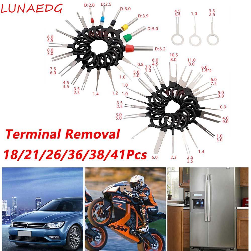 LUNAEDGE Pin Extractor Kit Wire Release ปลั๊กสายไฟ 18/21/26/36/38/41 ชิ้น Crimp Connector Ejector รถ