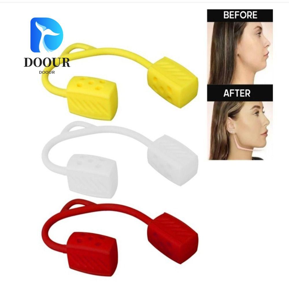 DOOUR คอ Toning, Jawline Exerciser 30/40/50lbs Jaw Exerciser, ผู้หญิงผู้ชายเกรดอาหารซิลิกาเจล Double