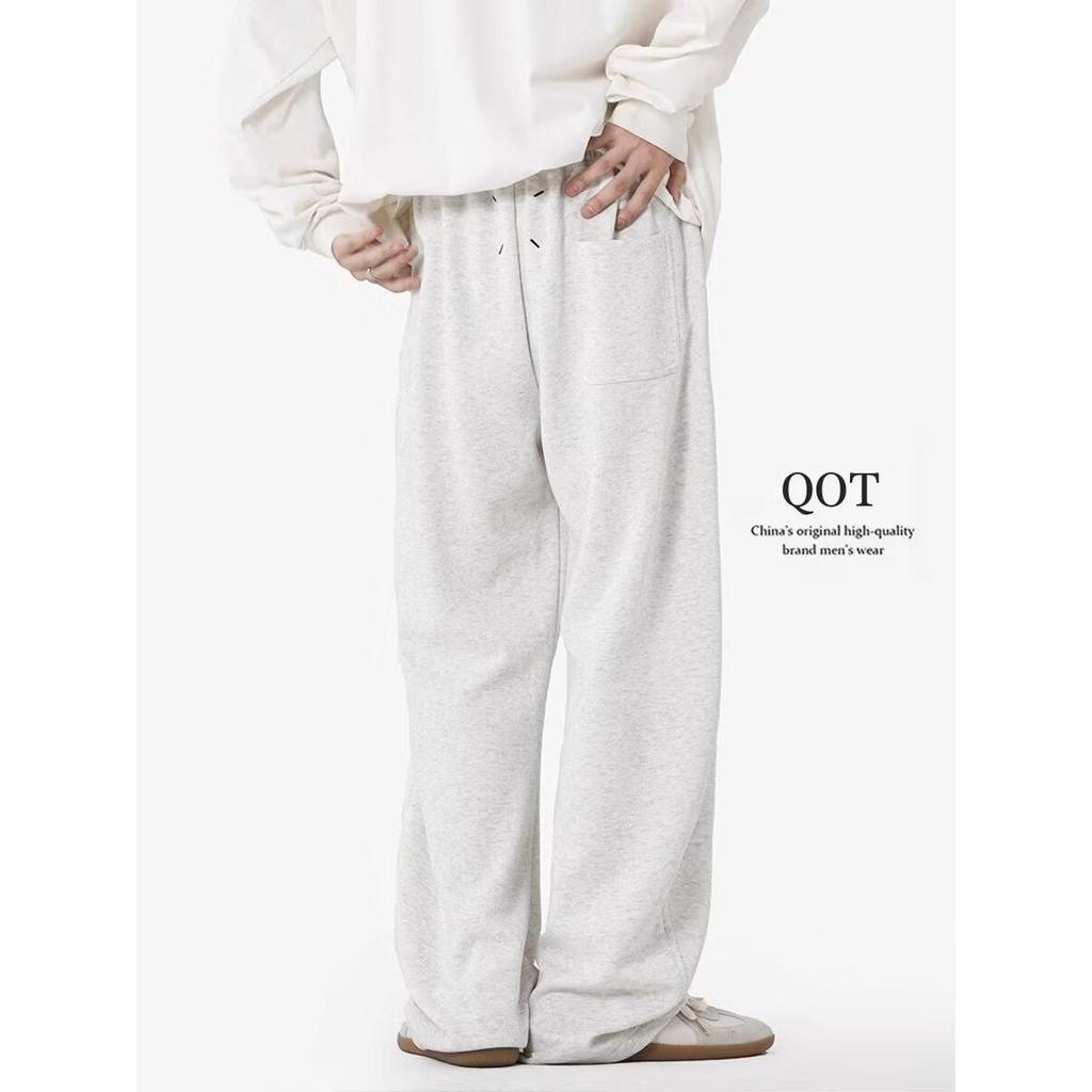 กางเกงผู้ชาย High Street Street Street Wear Street Wear Design Niche กางเกงข้อเท้าขาตรงกางเกงลําลองฤ