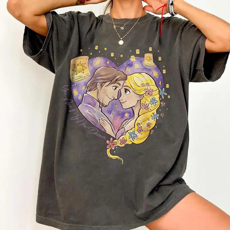 เสื้อ Disney Tangled You Are My New Dream, เสื้อคู่รัก Rapunzel & Flynn Rider, เสื้อ Princess Sky Lanterns
