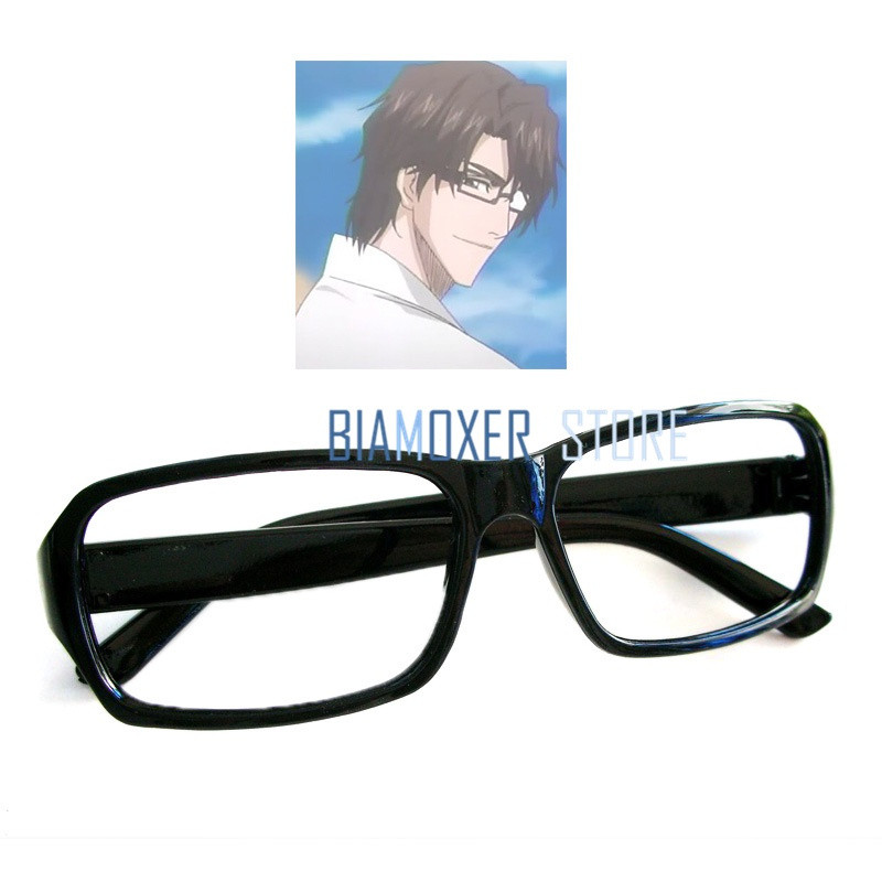 Biamoxer แว่นตาฟูลเฟรมสีดําที่ใช้กว้าง (NO LENS) K-cosplay Saruhiko Fushimi Bleach คอสเพลย์ Aizen So