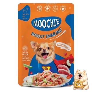(ยกโหล 12 ซอง) Moochie มูชี่ เปียก ลูกสุนัข สุนัขโต Complete&Balanced ไม่เติมเกลือ เปียกสุนัข 70-85g