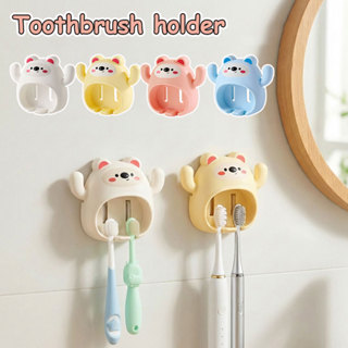ที่ใส่แปรงสีฟันไม้แขวนเสื้อติดผนังตําแหน่งคู่ชั้นเก็บการ์ตูน…
