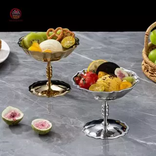 Myoloy ชามสลัดสแตนเลสเกรดอาหารถ้วยไอศกรีม Goblet Retro ชามขนมผลไม้โยเกิร์ต Sna ชามในครัวเรือนครัวเครื่องมือ TH