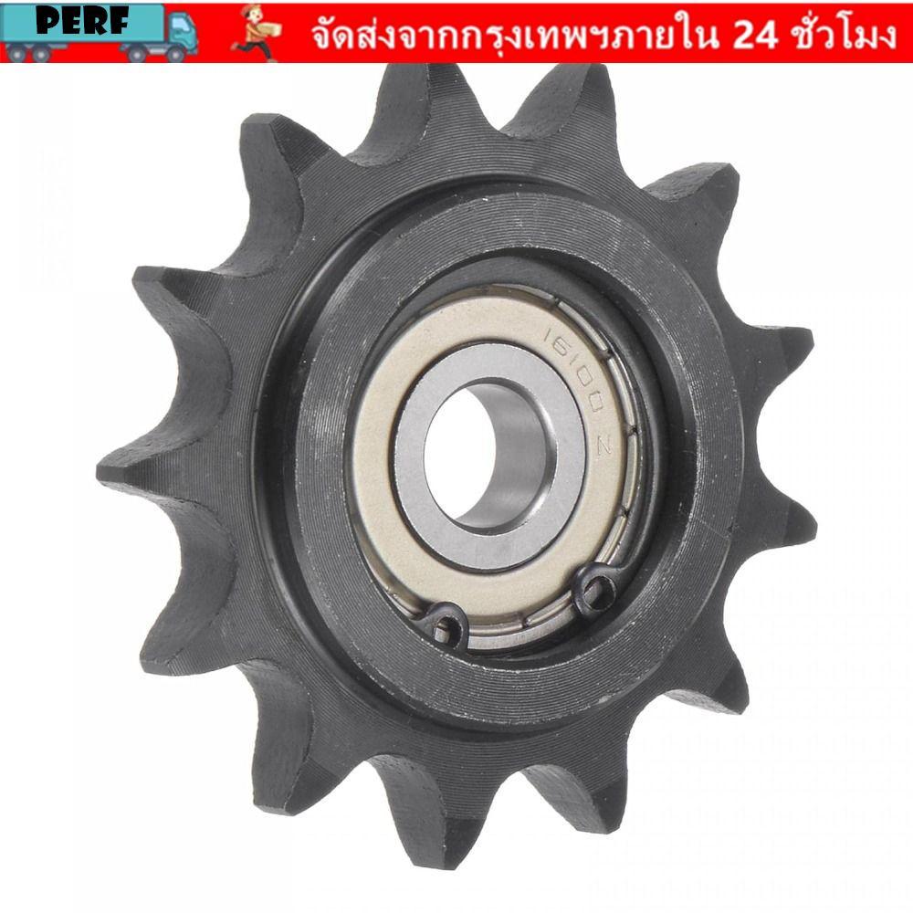 PERF นูน Idler เกียร์, C45 เหล็กคาร์บอน 10 มม.Bore 1/2 "Pitch Chain Idler Sprocket, สีดําออกไซด์ 13 
