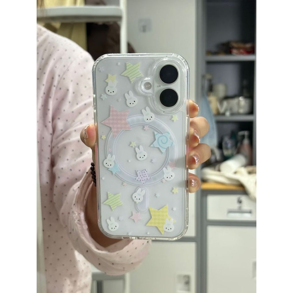 BANCA star Miffy rabbit สําหรับ iPhone1617promax เคส iPhone ดูดแม่เหล็ก15141312