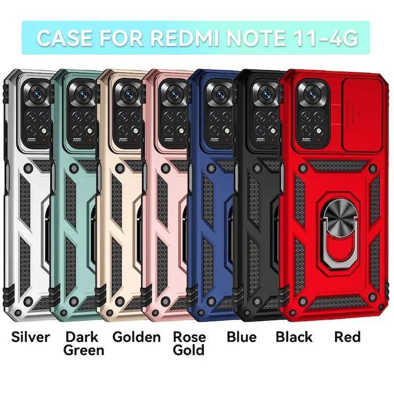 เกราะแหวนวงเล็บผลักดันเคสโทรศัพท์เหมาะสําหรับXiaomi Redmiหมายเหตุ12 11 10 9 8 Pro Ma 9S Prime Poco X