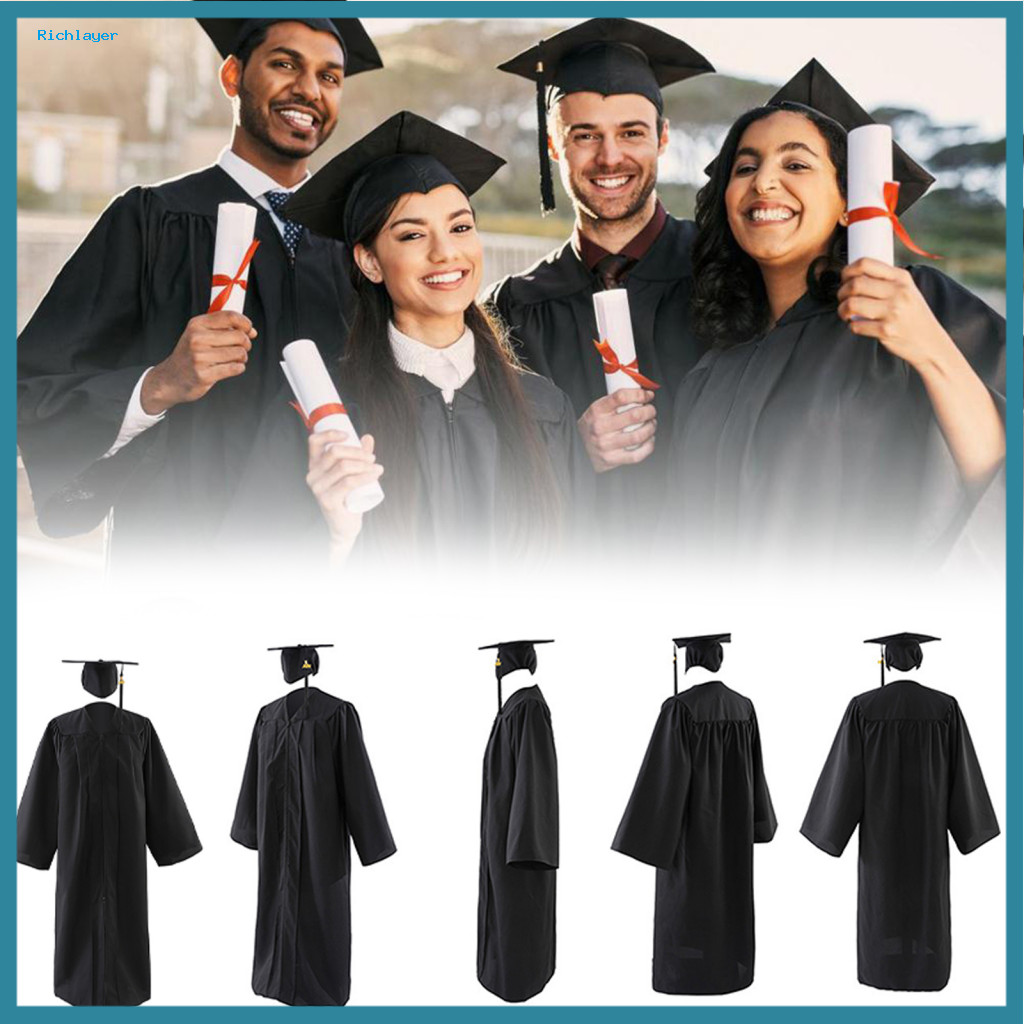 Supervisor Bachelor ชุดสําเร็จการศึกษา 2025 หมวกพู่ ยูนิเซ็กส์ พิธีรับปริญญา High School University เอเชียตะวันออกเฉียงใต้
