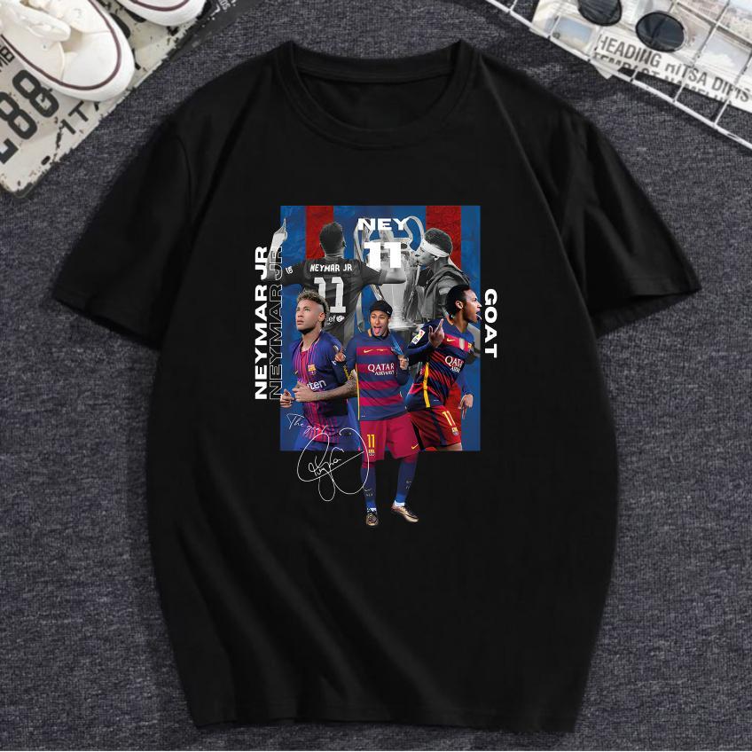 แฟชั่นMen's T-Shirt Women's T-Shirt Oversized Short Sleeves Neymar Jr Football Legend Portrait