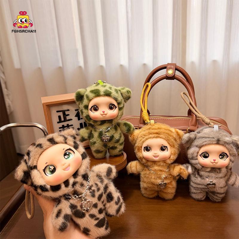 ตุ๊กตาคล้องคownaการ์ตูนเสือดาวน่ารัก หน้ายางพาราทามาก สำหรับอุปกรณ์ประดับและของขวัญ