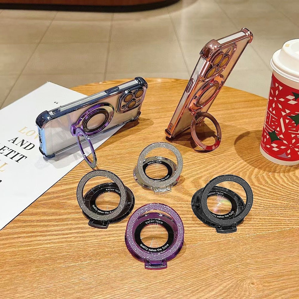Glitter Bling ที่วางโทรศัพท์แม่เหล็กพร้ แหวนติดหลังมือถือ แบบบางพิเศษ หมุนได้360องศา Magnetic PHONE RING HOLDER ขาตั้งโ