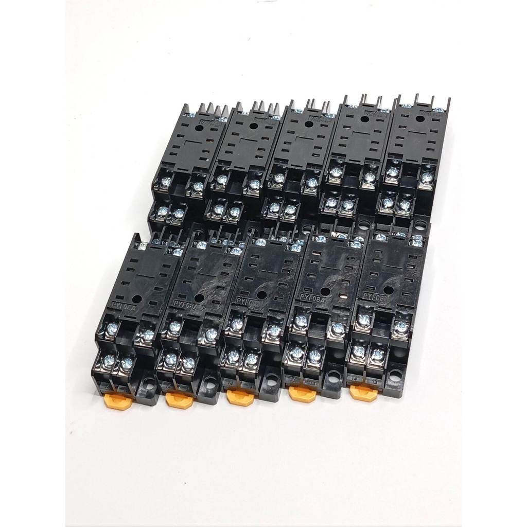 มือ1 10ชิ้น ซ็อคเก็ตรีเลย์ขา2แถว PYF-08A-E SOCKET RELAY ซ็อกเก็ต รีเลย์ PYF08A PYF 08A ฐานรีเลย์ขา 2