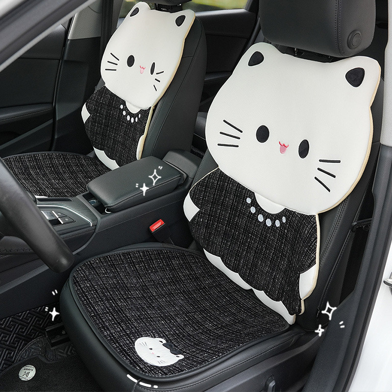Classic Style Cat Car Cushion Cute Cartoon Car Seat Cushion Four Seasons Universal Car Anti-Slip Sea