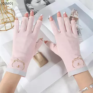 [QIMO] 1 คู่ Anti UV ถุงมือเล็บ UV เจลโล่ถุงมือ Fingerless ทําเล็บมือเล็บเครื่องมือ LED โคมไฟเครื่องเป่ารังสีมือ null