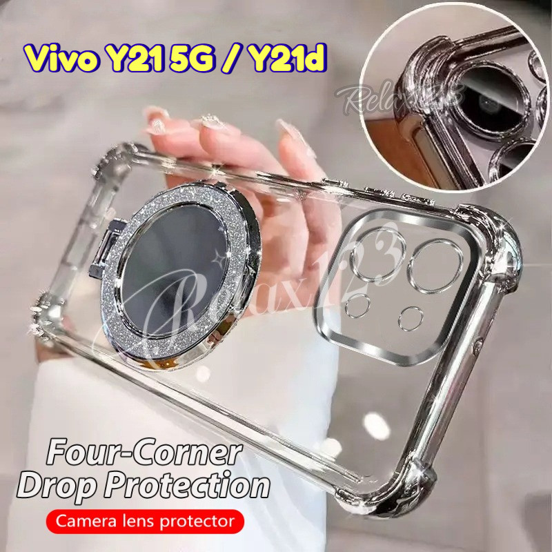 สําหรับVivo Y21 5G GlitterซิลิโคนกันกระแทกสําหรับVivo Y21 Y21d VIVO Y21 Y21D VivoY21 Vivo Y 21 5G 4G