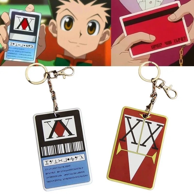 Hunter x Hunter พวงกุญแจอนิเมะรุ่น License Hunter Card ผู้ถือบัตร PVC ตกแต่ง Killua Gon Hisoka Kurap