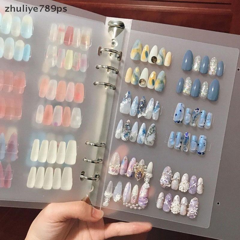 Zhuliye789ps] Easy Nail Painting Practice Design Book Nails Design Tip PVC Storage Display Albums Nails ตัวอย่างเครื่องมือใหม่