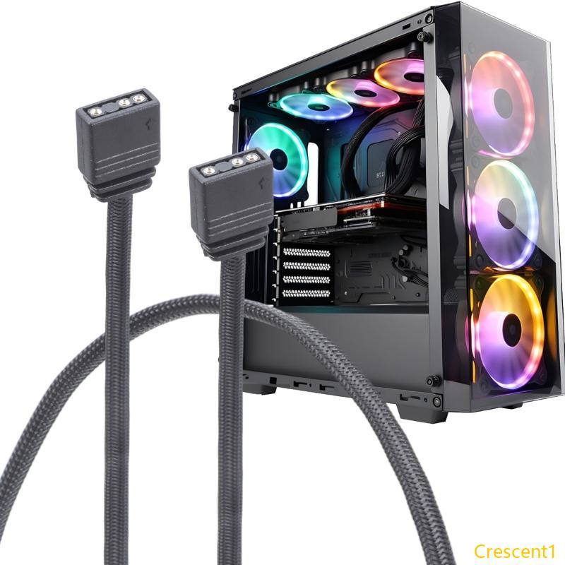 Crescent1 ARGB Splitter Extension Cable 30 ซม.60 ซม.สําหรับแฟน ARGB และแถบ LED เข้ากันได้กับ