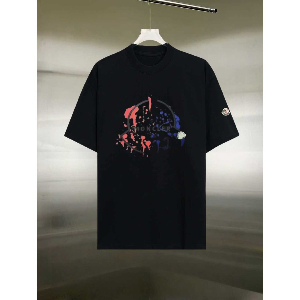 Moncler2026 Moncler-สไตล์ใหม่ 6XL/2026 สไตล์ใหม่ 6XLคอกลมแขนสั้นเสื้อยืดคู่สไตล์ผู้ชายขนาดใหญ่หรูหรา