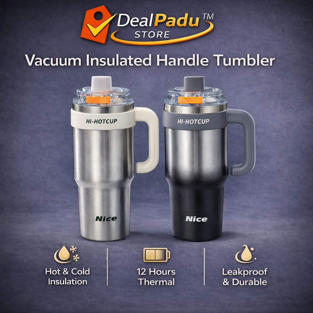 DealPadu 1200ml SUS316 แก้วเก็บความเย็นสแตนเลส 40oz ขวดเก็บความเย็นพร้อมฟาง Cawan ความร้อน