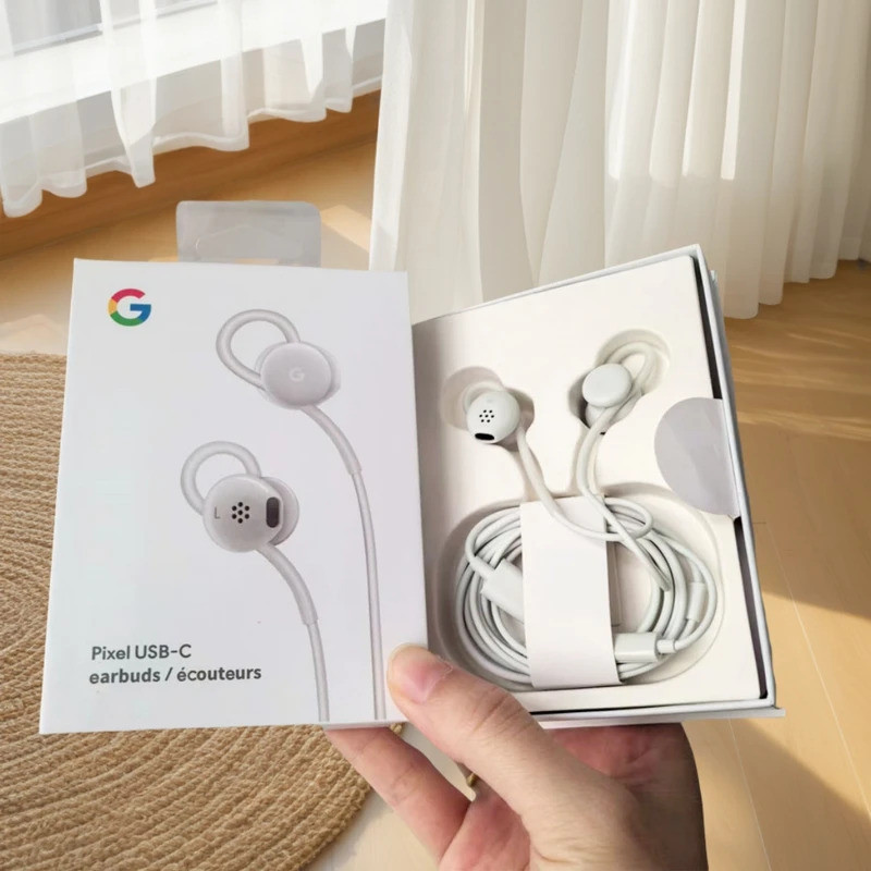 Original สําหรับ Google USB Type C หูฟังสําหรับ Pixel 10 9 8 7 6 Pro 10A 9A 8A 7A แบบมีสาย In-Ear เพ