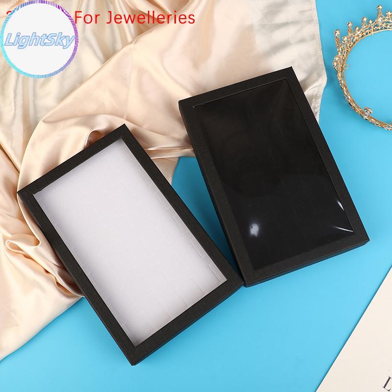 LightSky 36-Slot เครื่องประดับแหวนกล่องถาด Organizer ต่างหู Trinket แสดงกรณีกํามะหยี่ Organizer กล่อ
