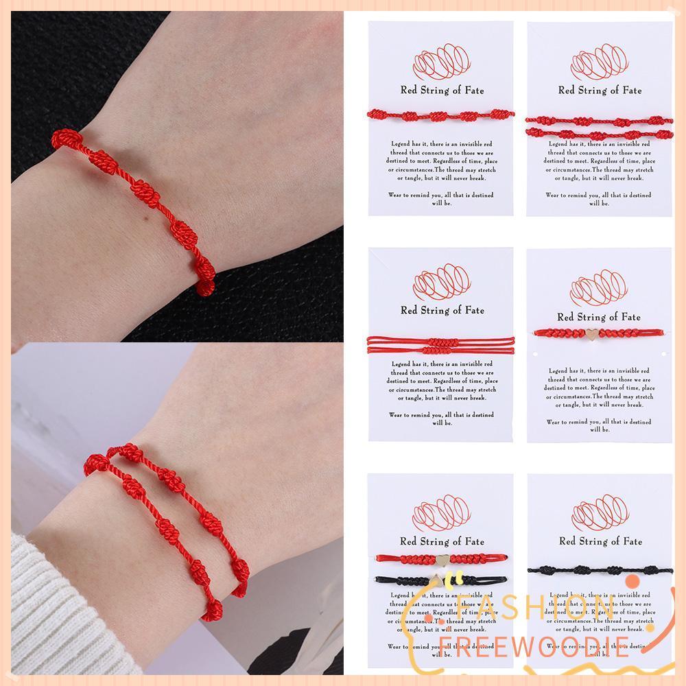 FREEWOODIE 7 Knots สร้อยข้อมือมือทำเสริม luck ปรับขนาดได้