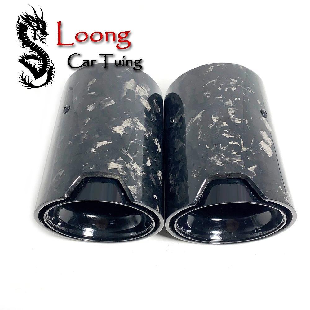 1 pcs M ปลอมแปลงคาร์บอนไฟเบอร์ + ท่อไอเสียสแตนเลสสีดำสำหรับ BMW M2 M3 M4 M135i M235i M140i M240i M33