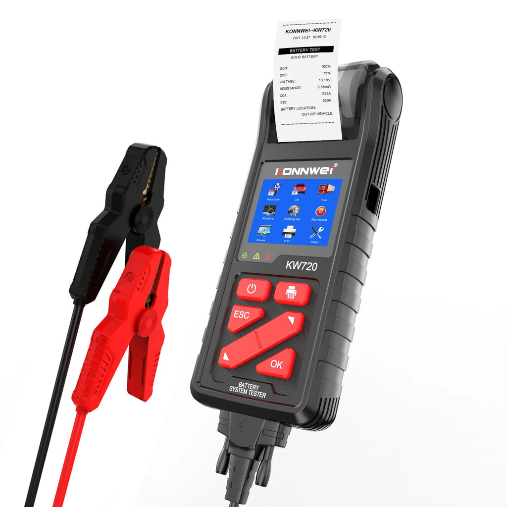 KONNWEI เครื่องทดสอบแบตเตอรี่ LED ดิจิตอล 6V 12V 24V ไฟแสดงสถานะแบตเตอรี่สําหรับตะกั่วกรดและแบตเตอรี