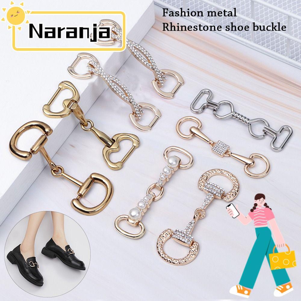 NARANJA โลหะโซ่รองเท้าแฟชั่นเข็มขัดหัวเข็มขัดเสื้อผ้าอุปกรณ์เสริม DIY รองเท้ากระเป๋า