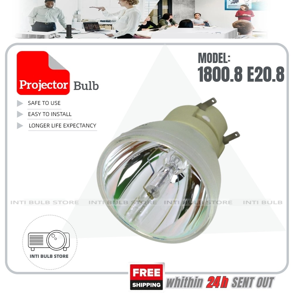 โคมไฟโปรเจคเตอร์ P-VIP 180/0.8 E20.8 Acer P1173 X1173 X1173A X1273 หลอดไฟ P-VIP 180W 0.8 E20.8 MC.JH