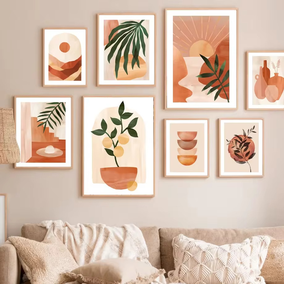 บทคัดย่อ Sunset Lemon Tree แจกัน Leaf หมวก Wall Art ภาพวาดผ้าใบ Nordic โปสเตอร์และพิมพ์ตกแต่งห้องนั่งเล่น Retro รูปภาพ