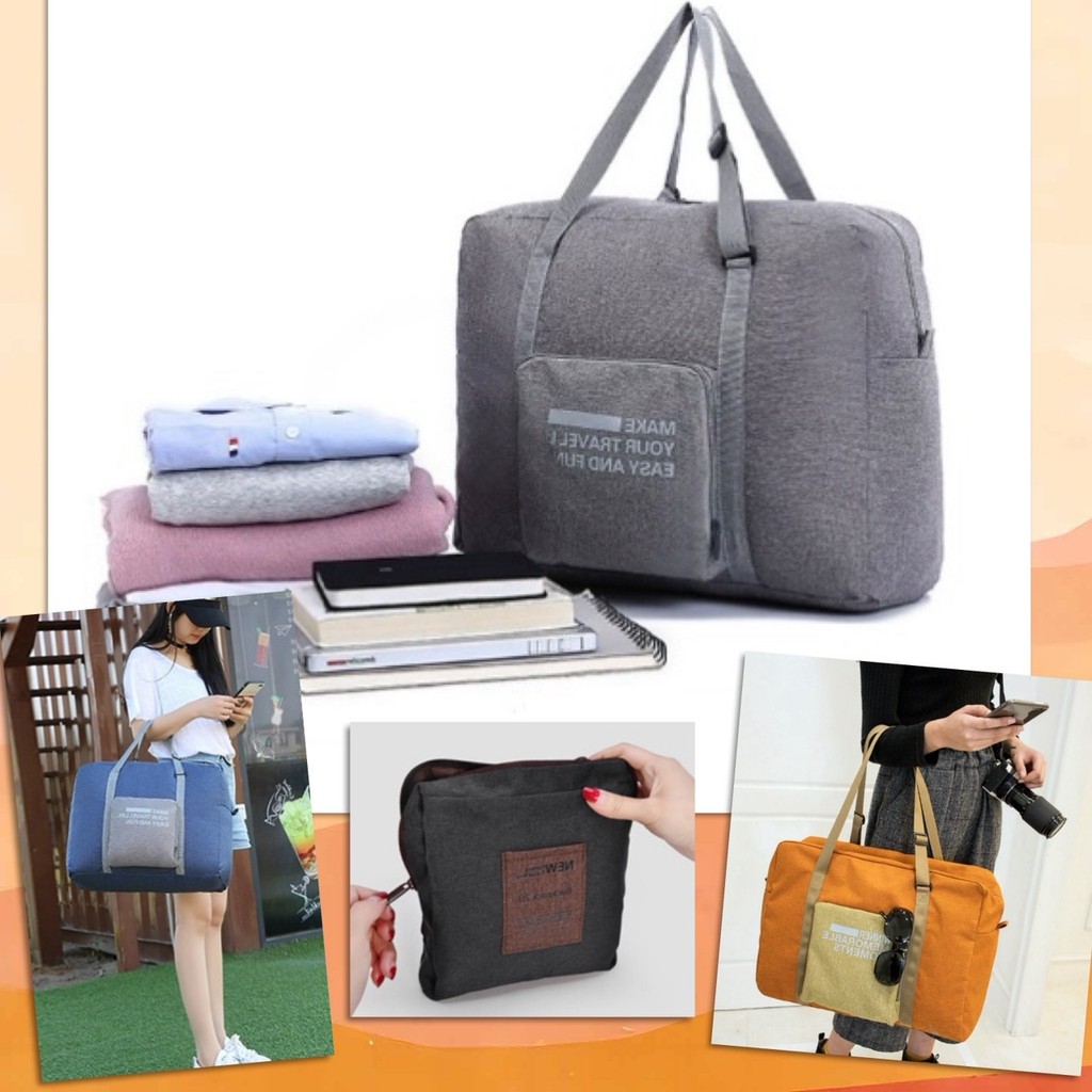 🌷 กระเป๋าเดินทาง พับได้ Travel Bag ขึ้นเครื่องบินได้ Carry On กระเป๋าพับ เก็บของ 🌷