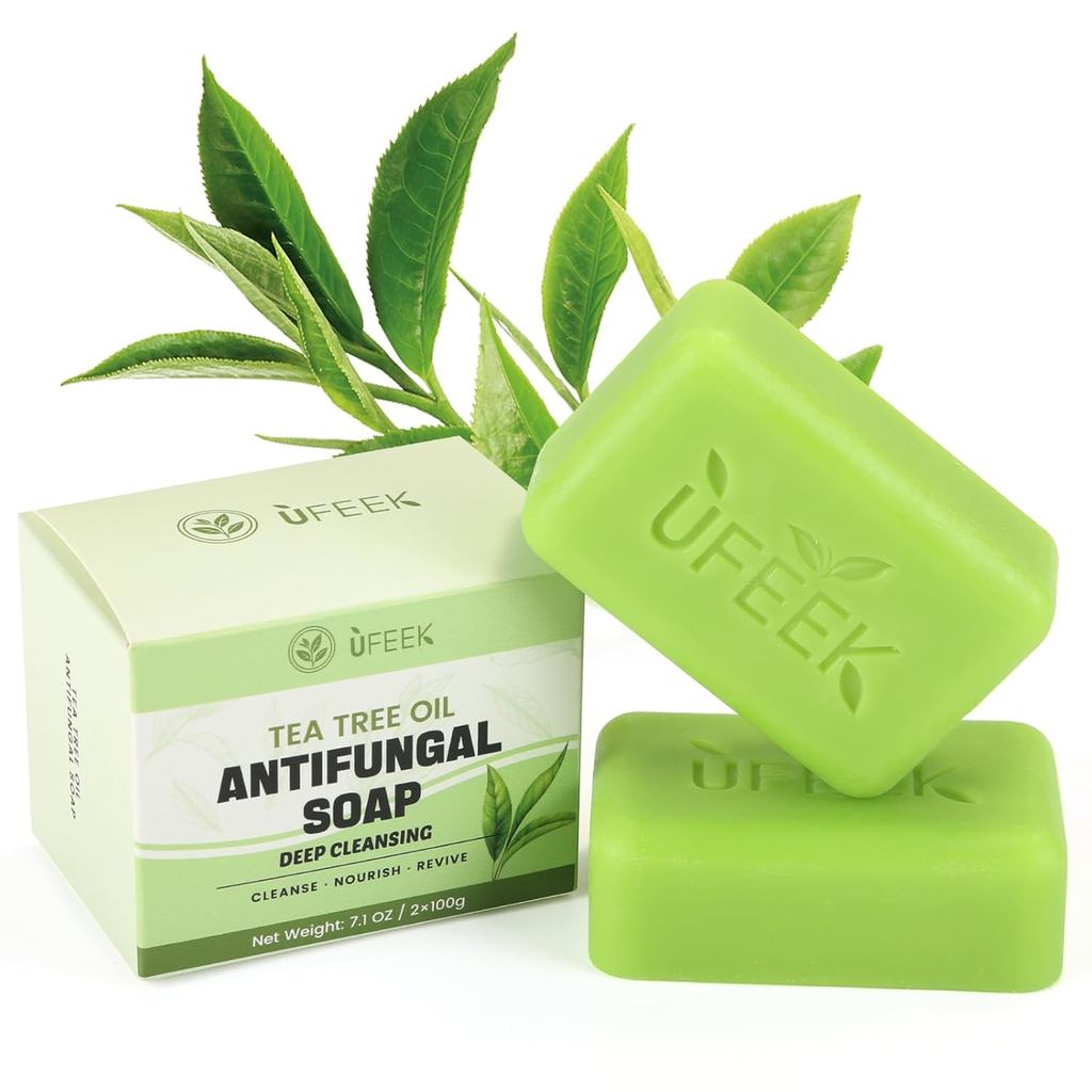 Tea Tree Oil สบู่ป้องกันเชื้อรา – คลีนซิ่ง แอนด์ ซูทติ้ง แคร์ สําหรับผิวหน้าและผิวกาย บรรเทาอาการคัน