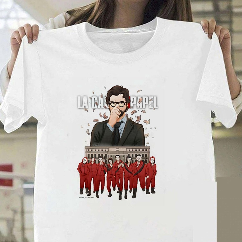 CODMoney Heist-The House of Paper Printing T เสื้อ Harajuku ฤดูร้อนผู้หญิง O-คอปกแขนสั้น T ShirtKore