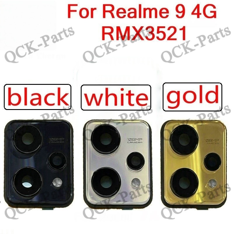 สําหรับ เรียลมี 9 4ก RMX3521 เลนส์กล้องด้านหลังด้านหลังพร้อมการเปลี่ยนกรอบ