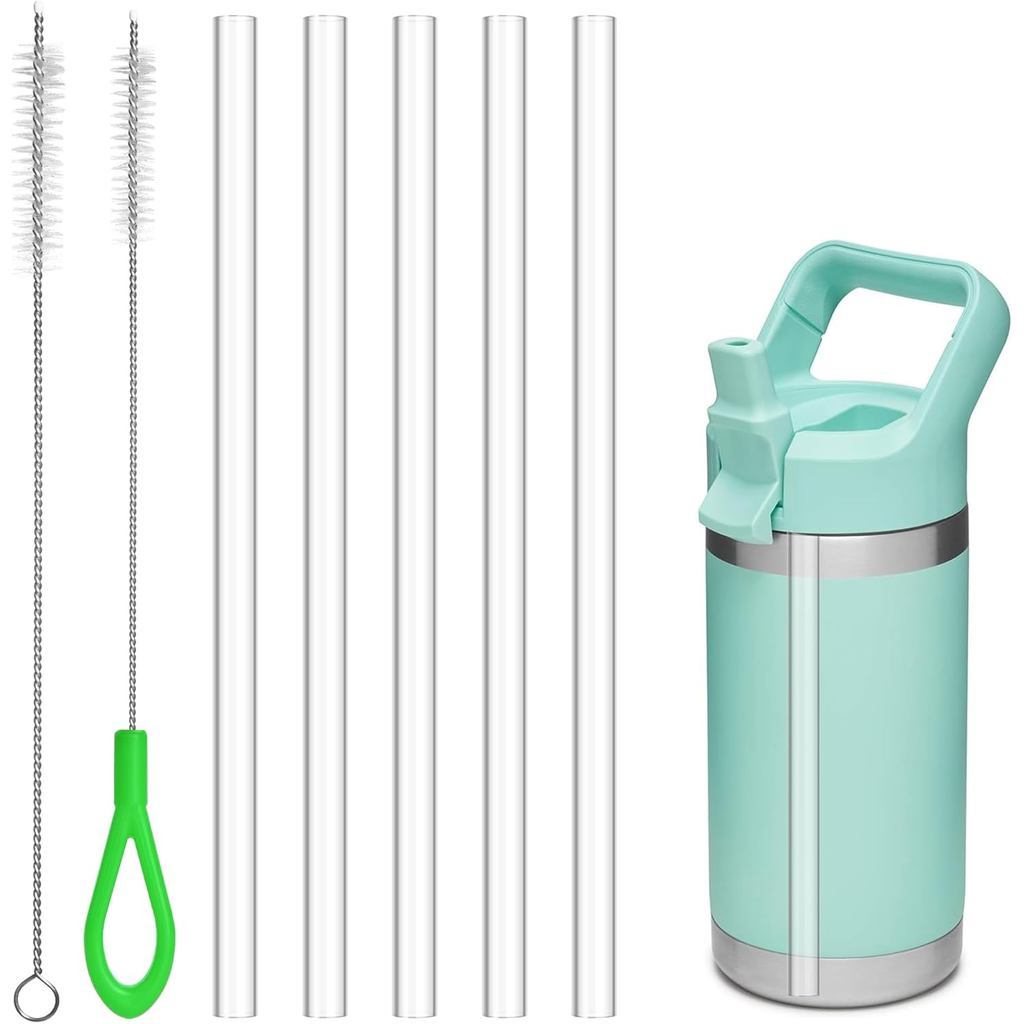 หลอดทดแทน 5 ชิ้นสําหรับ Rambler YETI Bootle, หลอดนํากลับมาใช้ใหม่เข้ากันได้กับ YETI Rambler Jr. 12 อ