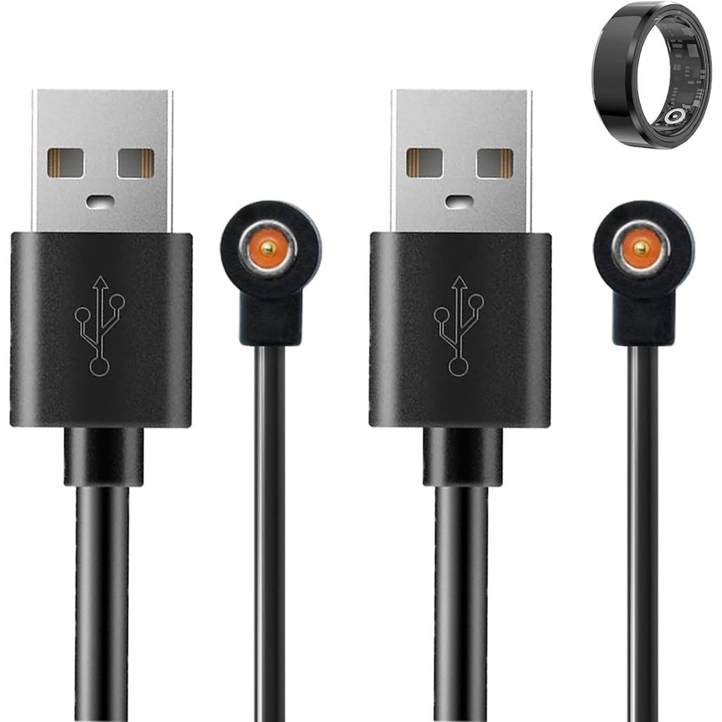 เครื่องชาร์จวงแหวนอัจฉริยะแบบแม่เหล็ก - เครื่องชาร์จทดแทนอเนกประสงค์ 2 แพ็ค 4 มม. เข้ากันได้กับ Colm