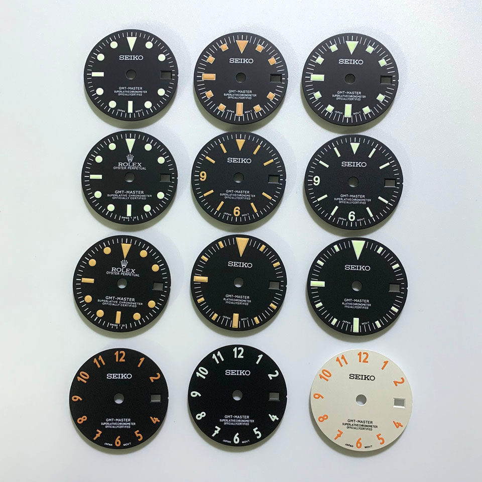 GMT nh34 Dial Index Middle East Digital Printing Dial Modification Accessories 28.5mm Index Green Lu