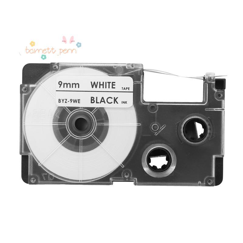 3 แพ็ค 9 มม. สีดําบน White Label Tape Label Maker ใช้งานร่วมกับ -120, -60, -100, KL750B, KL750, KL72