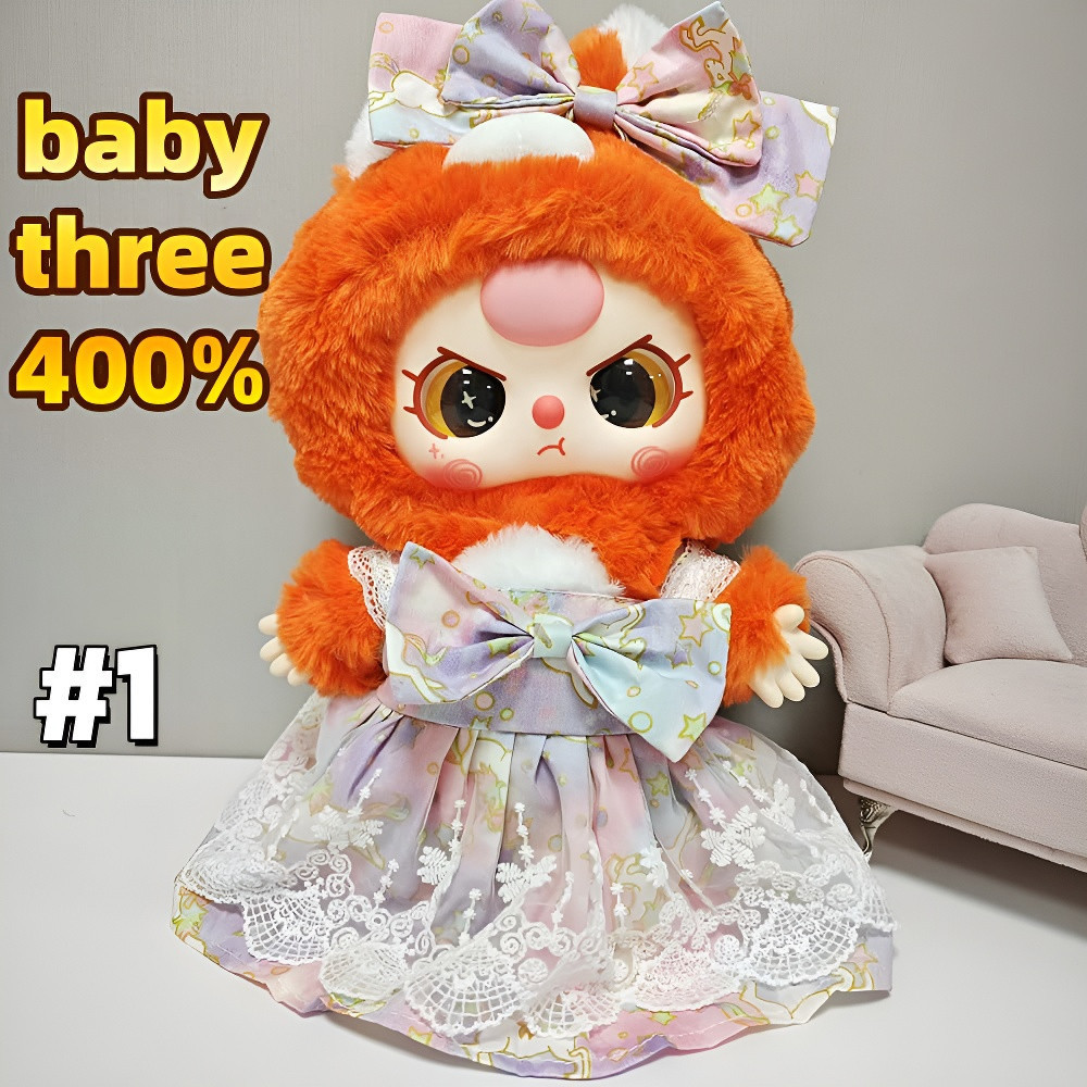 Baby Three 400% Clothes Dress เครื่องประดับผม เสื้อผ้าตุ๊กตา 30 ซม