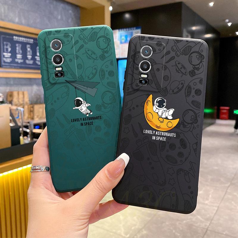 เคส vivo Y76 5G เคสโทรศัพท์ภาพประกอบนักบินอวกาศแบบนิ่มซิลิโคน TKR