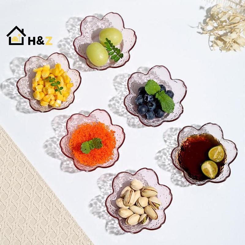 Kaleidoscope ค้อนรูปแบบ Cherry Blossom ซอสจานพลาสติกขนาดเล็กเครื่องปรุงรสจานซอสชามไอศกรีมจานอาหารค่ํ