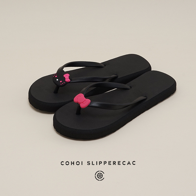 夏日人气外穿人字拖 防滑风蝴蝶结沙滩鞋厚底户外沙滩凉拖Popular summer wear flip-flops non-slip win M4N9iNxJlH0326