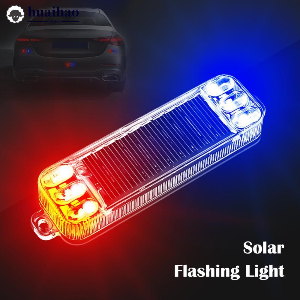 HUAIHAO 1 PC Mortorcycle พลังงานแสงอาทิตย์ LED ไฟเตือน Night Ride ไฟท้าย Anti-ด้านหลัง Strobe Light 